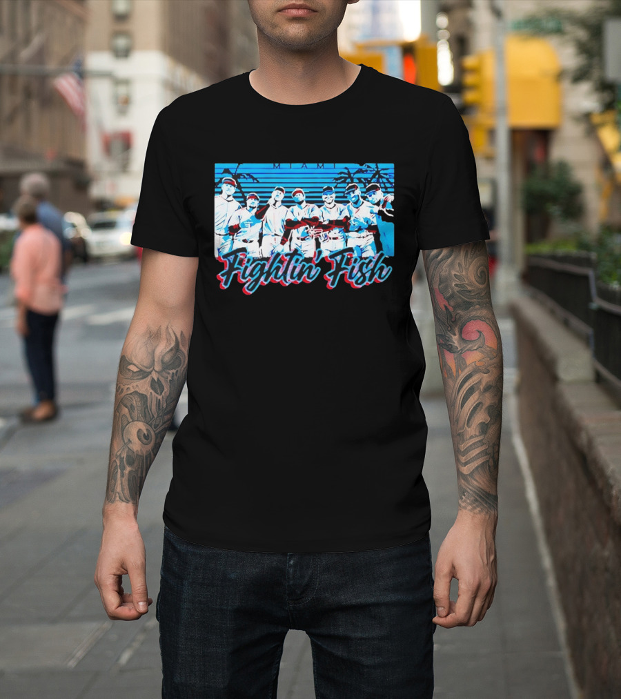 Fightin Fish Miami Marlins Team Lineup T-Shirt