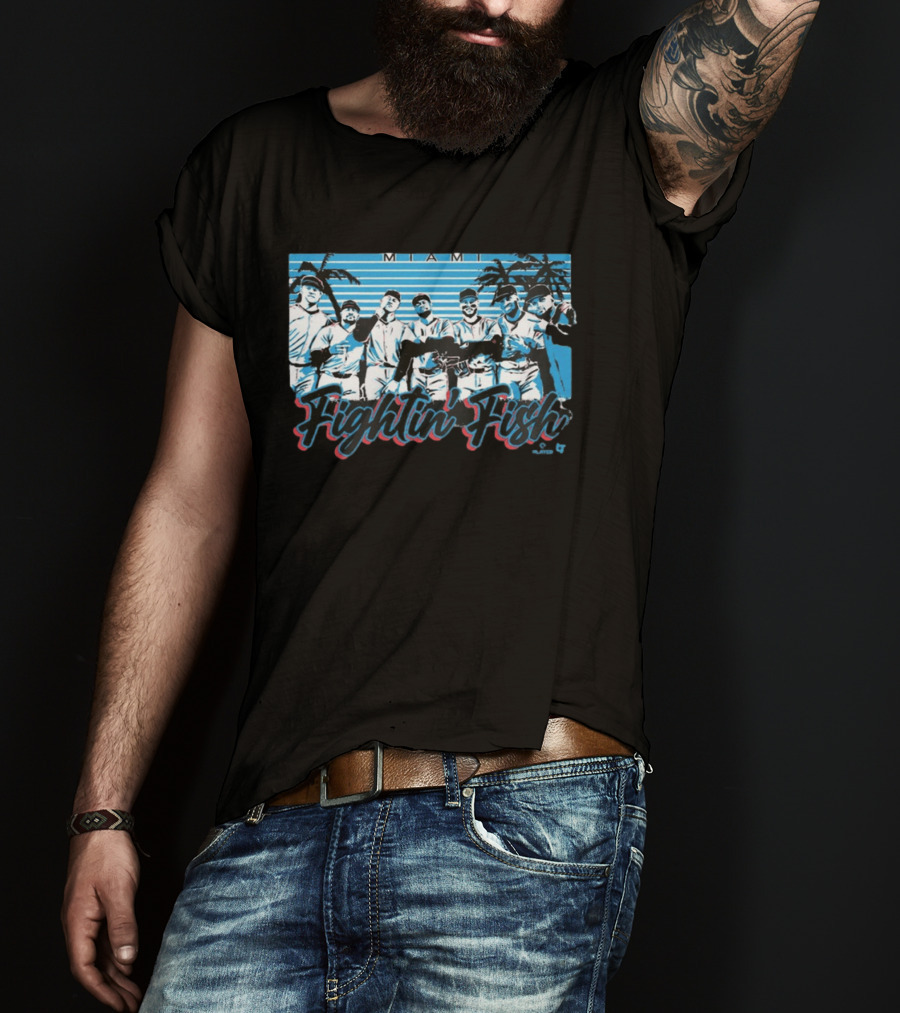 Miami Fightin' Fish Baseball Team Palm Trees T-Shirt