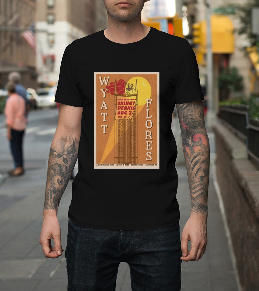 Wyatt Flores Album Release Show Skinny Dennis August 2 2026 Nashville TN T-Shirt