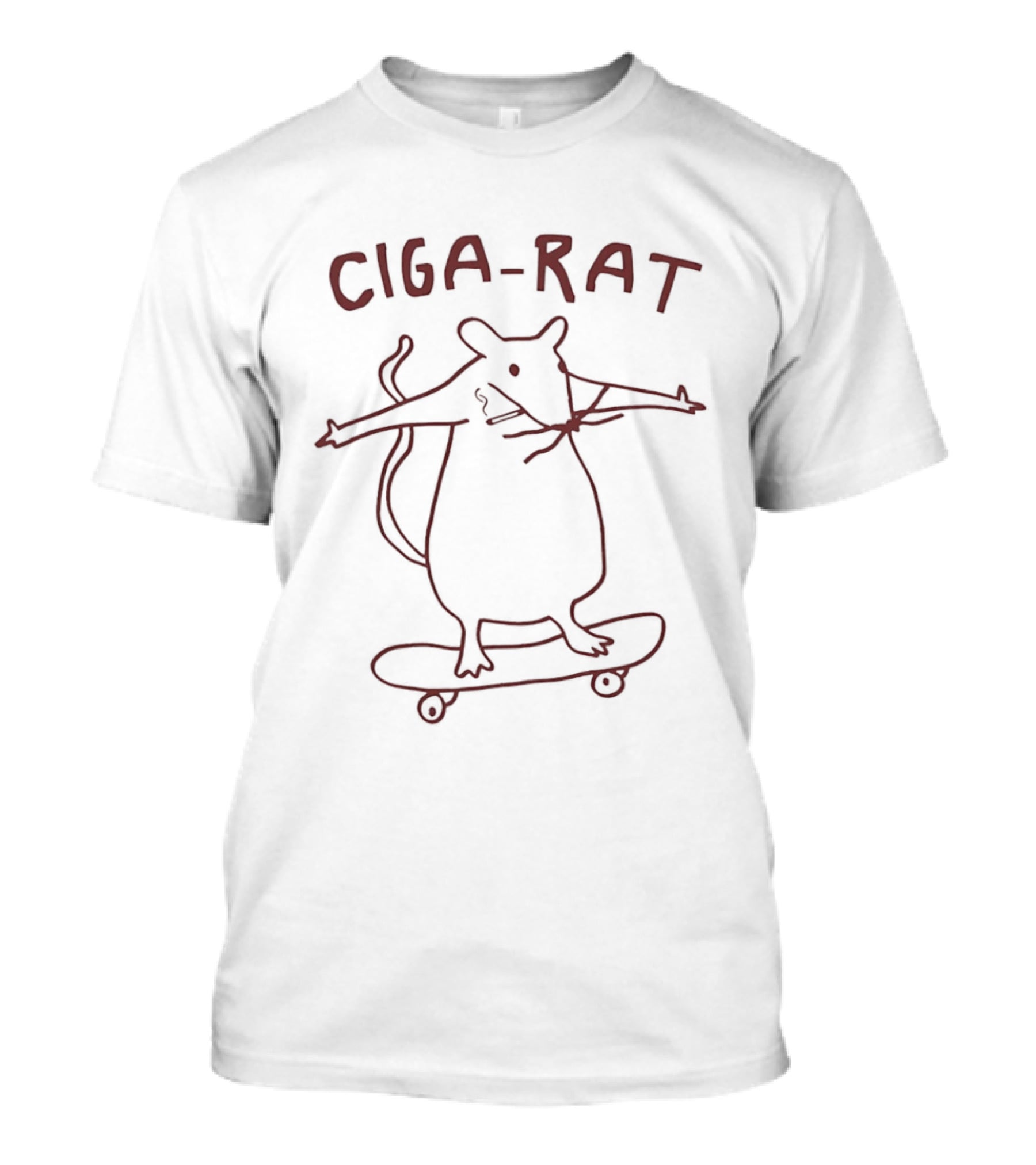 Ciga Rat Smoking Skateboard Rat T-Shirt