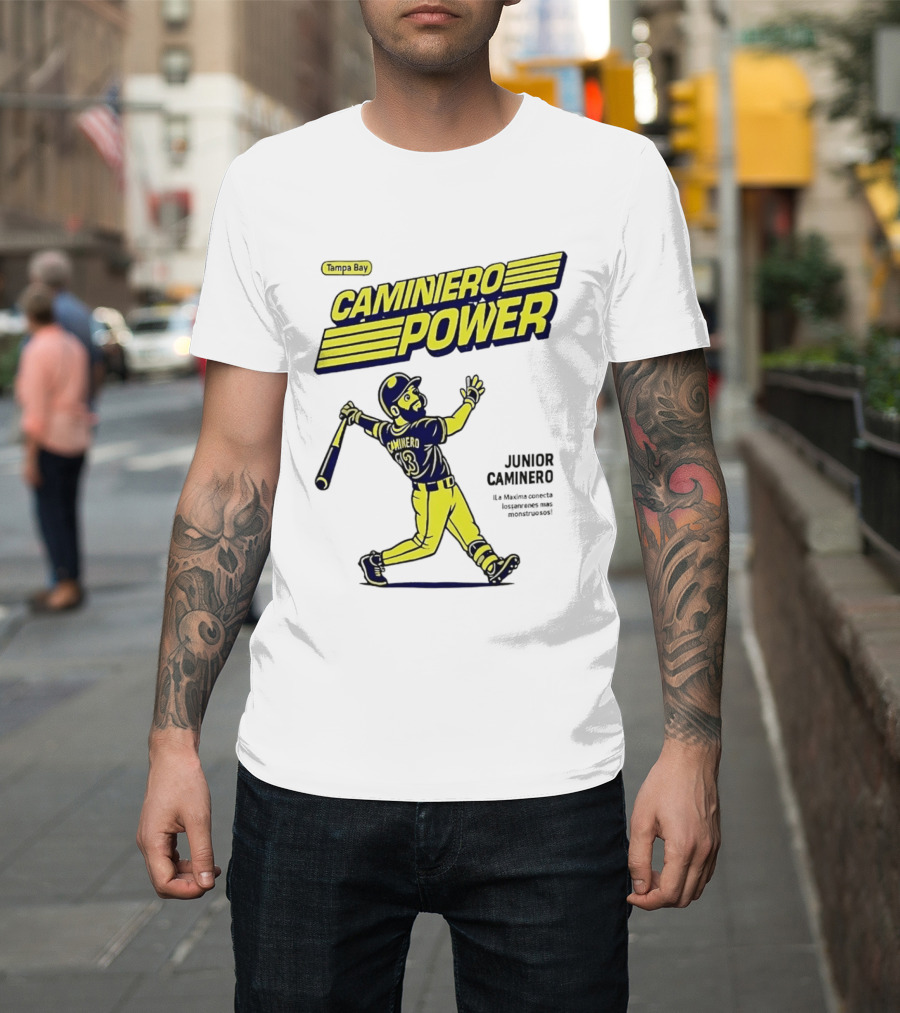 Junior Caminero Tampa Bay Caminero Power Baseball 13 T-Shirt