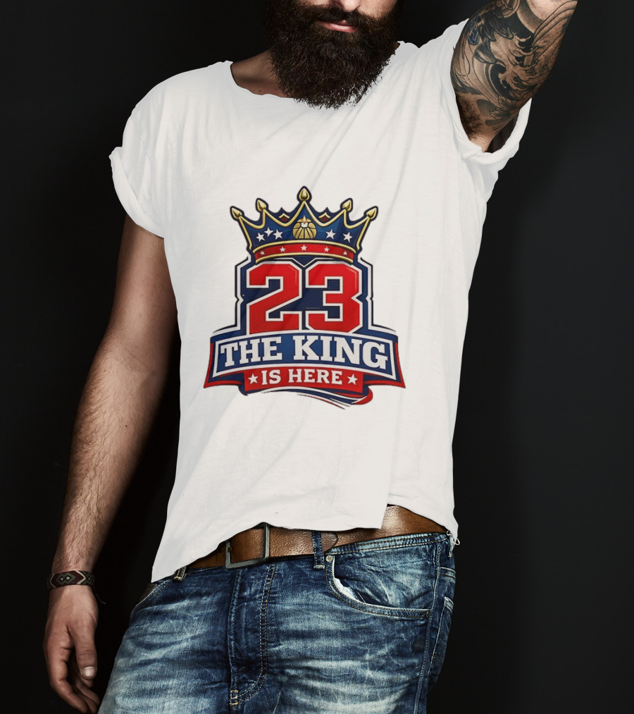 LeBron James 23 The King Is Here Crown Philadelphia 76ers NBA T-Shirt