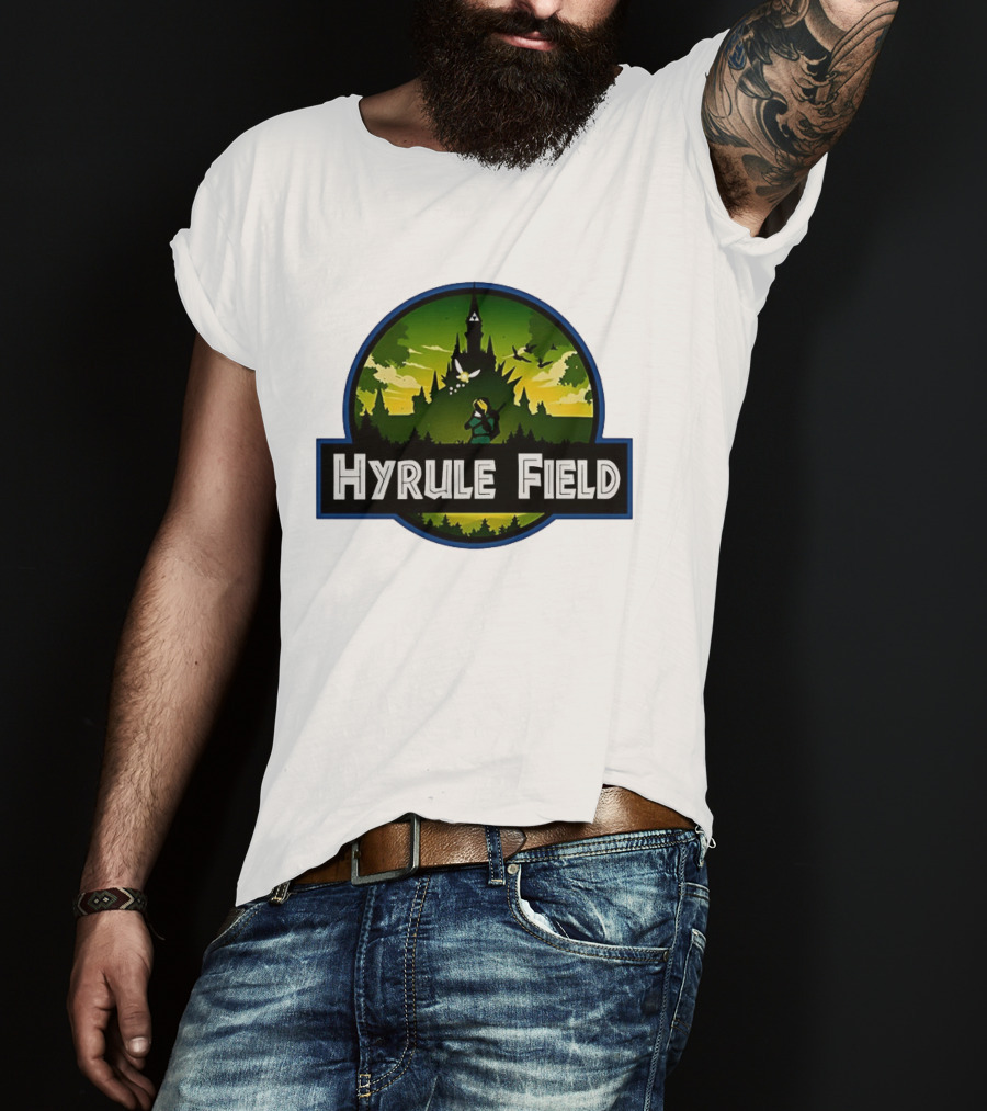 Hyrule Field Link Legend Of Zelda Jurassic Park Fusion T-Shirt