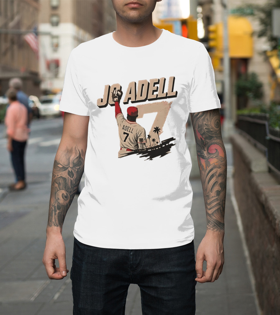 Los Angeles Angels Jo Adell Number 7 Baseball Sports Palm Trees T-Shirt