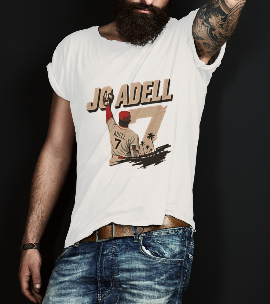 Los Angeles Angels Jo Adell Number 7 Baseball Sports Palm Trees T-Shirt