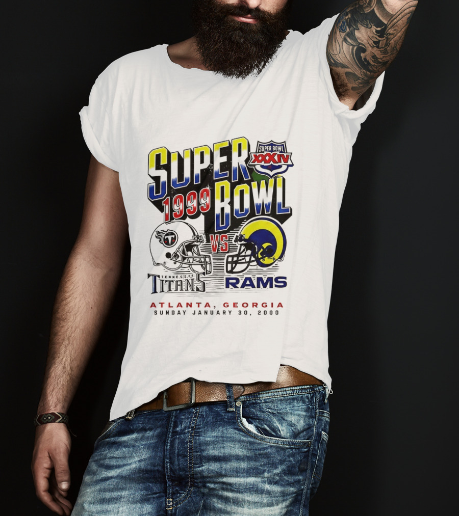 Super Bowl XXXIV 1999 Titans Vs Rams Atlanta Georgia January 30 2000 T-Shirt