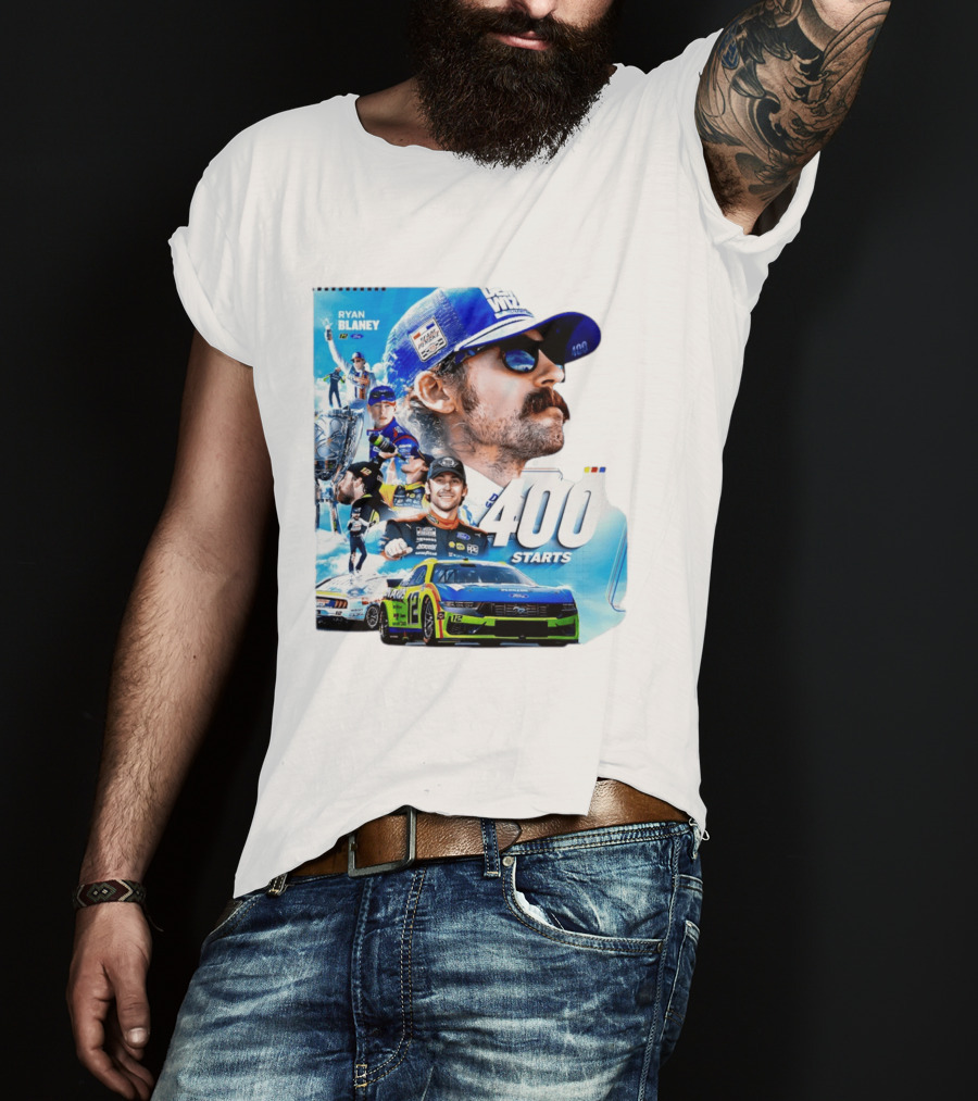 Ryan Blaney 400 Starts Team Penske NASCAR Racing Achievement 2026 T-Shirt