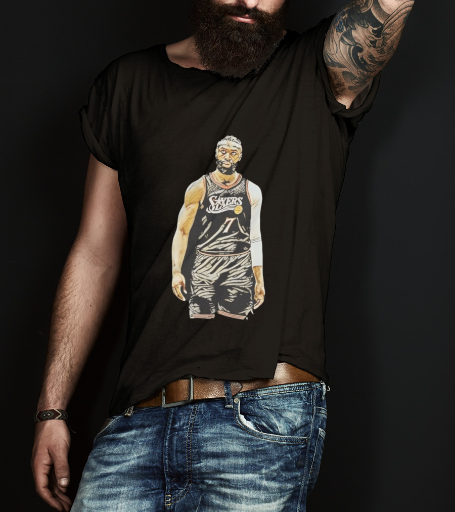 Jaylen Brown Sixers 7 Basketball Player Sketch T-Shirt