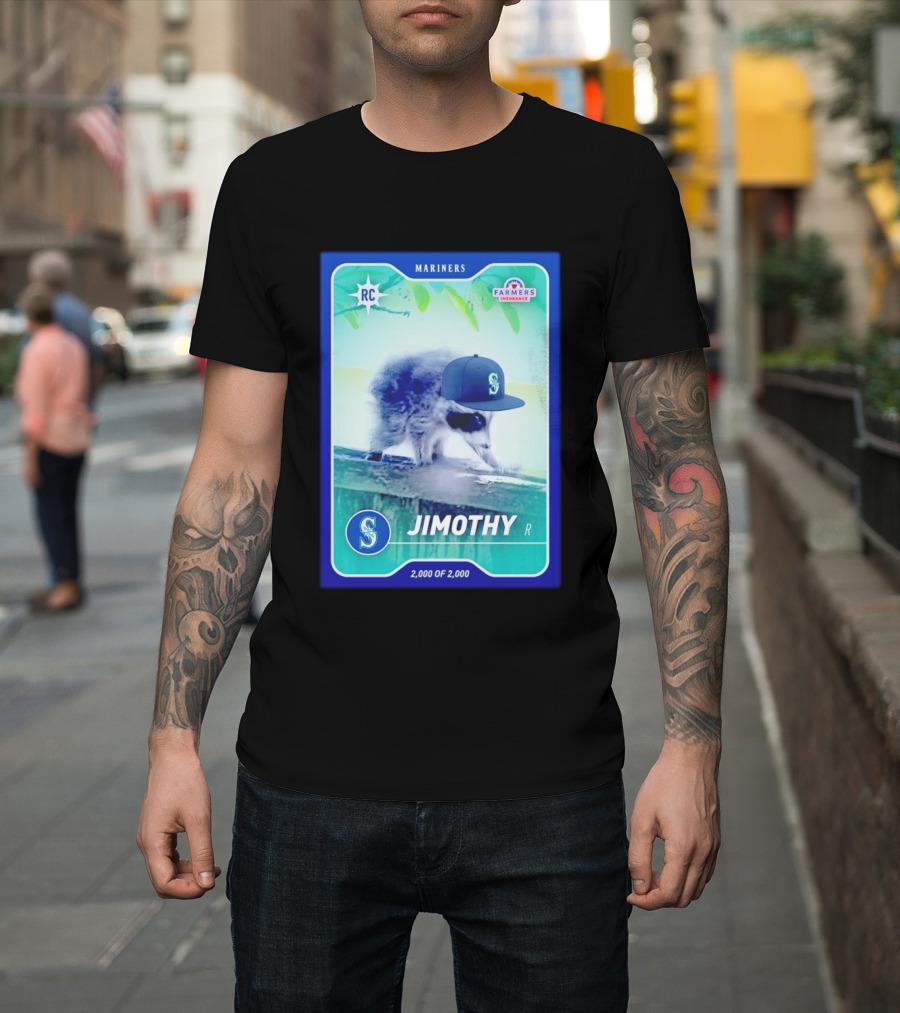 Seattle Mariners Jimothy Night Farmers Insurance Rookie Card 2000 Of 2000 T-Shirt