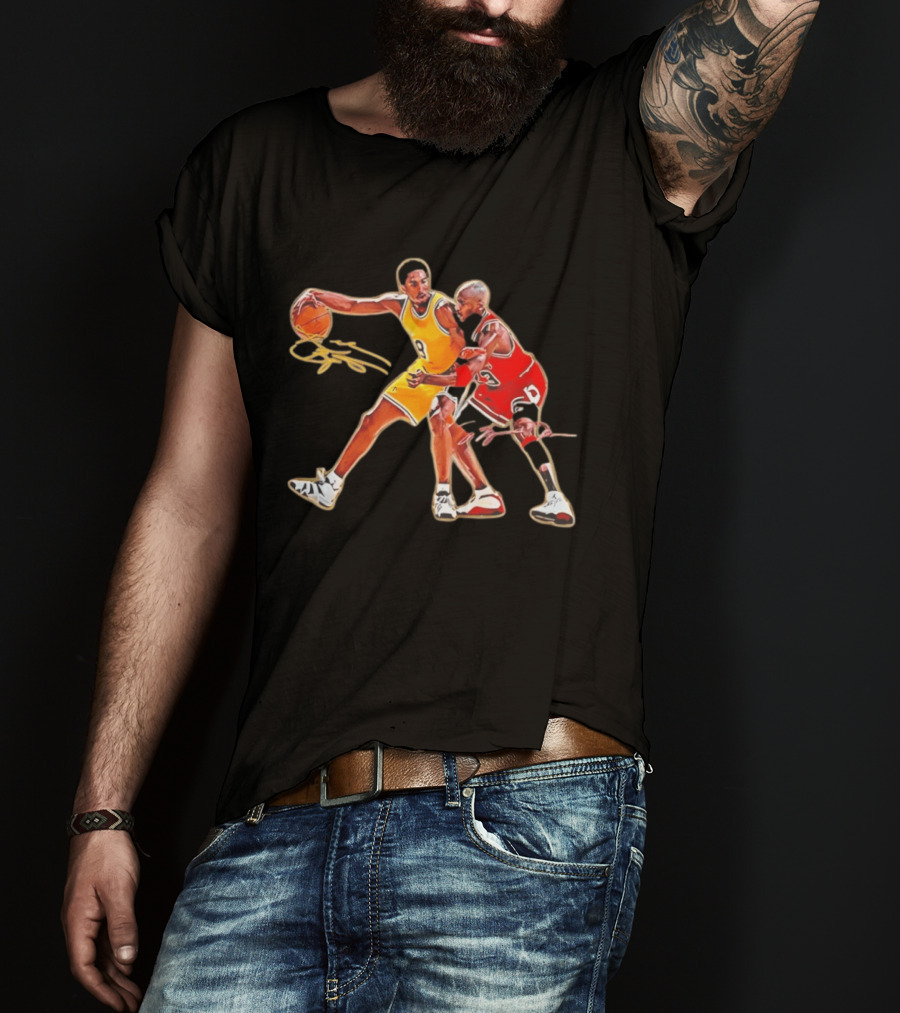 Kobe Bryant And Michael Jordan Iconic Basketball Showdown T-Shirt
