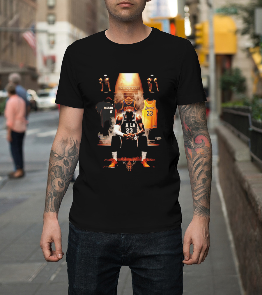 LeBron James Miami Cavaliers Lakers Number 23 MVP Champion Career Highlights T-Shirt