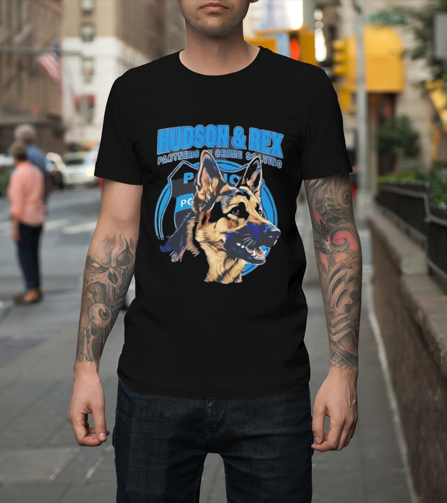 Hudson & Rex German Shepherd Partners In Crime Solving Police T-Shirt