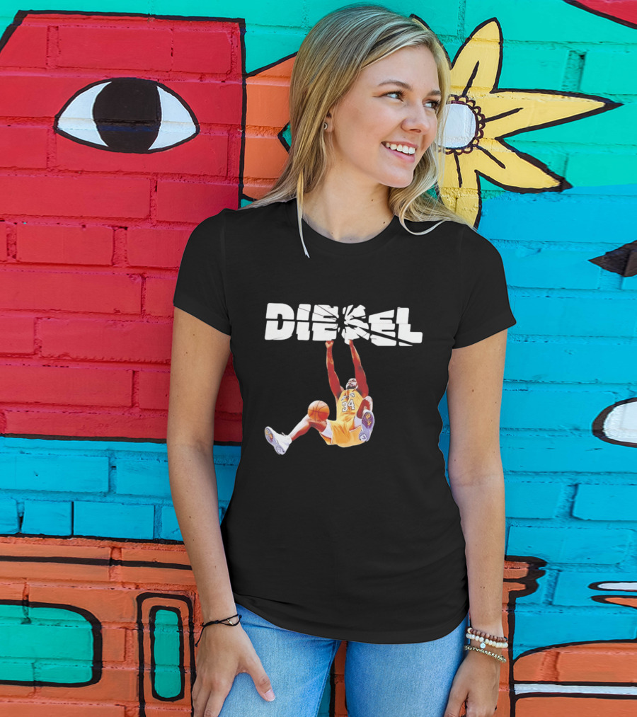Shaquille O'Neal Diesel Broken Glass Lakers 34 Dunk T-Shirt