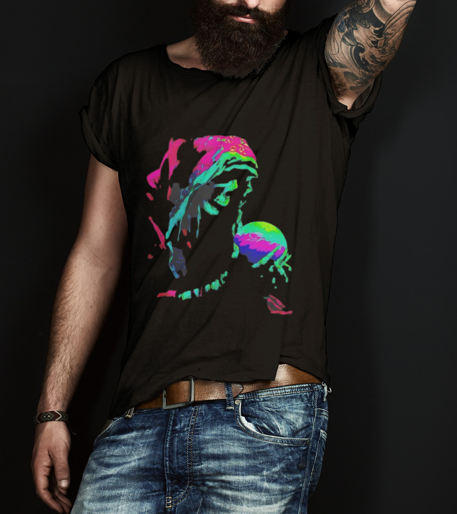 Skeleton The Prophet Psychedelic Vivid Colors Alışveriş Yap T-Shirt