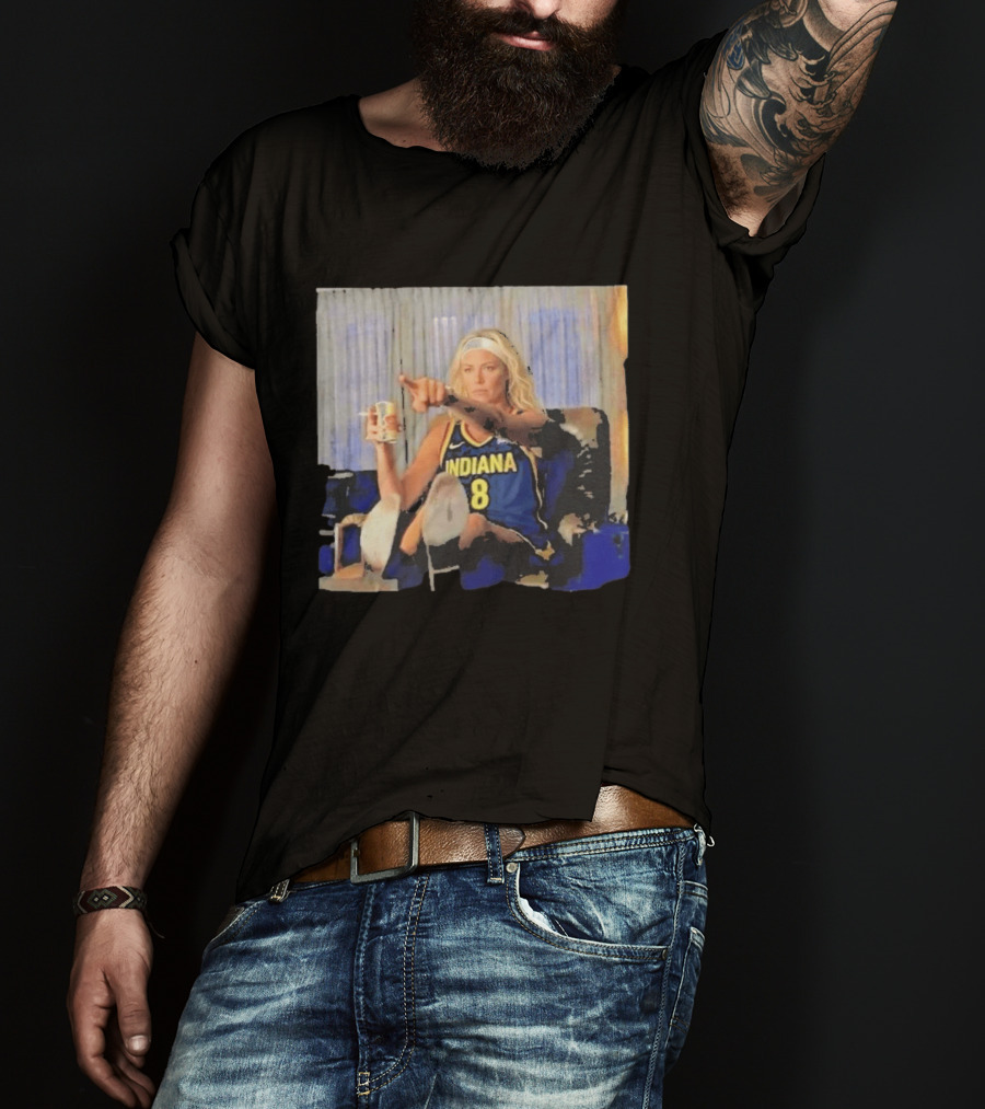 Sophie Cunningham Indiana Number 8 Rick Dalton Leonardo DiCaprio Pointing Scene T-Shirt