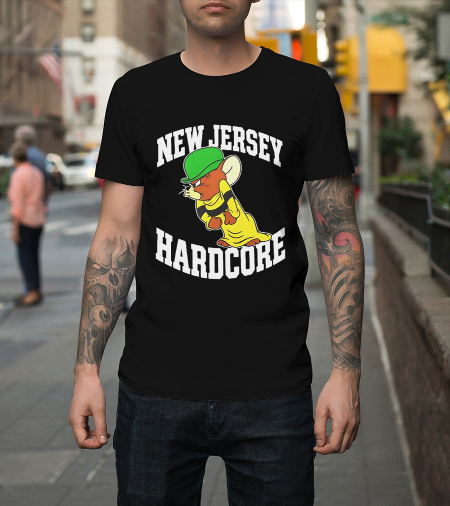 New Jersey Hardcore Jerry Mouse Green Cap T-Shirt