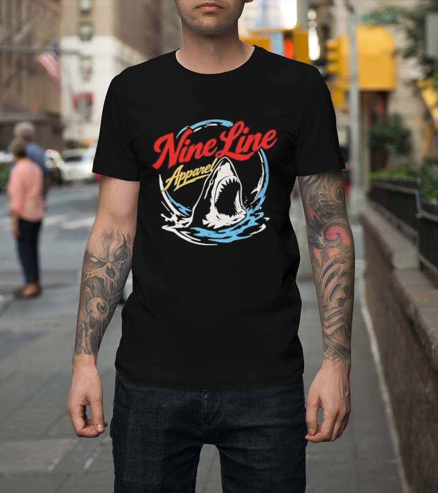 Nine Line Apparel Shark Rising Ocean T-Shirt