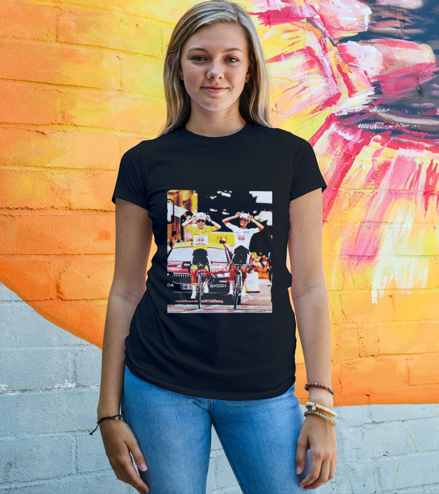 Tadej Pogačar Isaac Del Toro UAE Team Emirates Cycling Skoda Tour Celebratory Finish T-Shirt