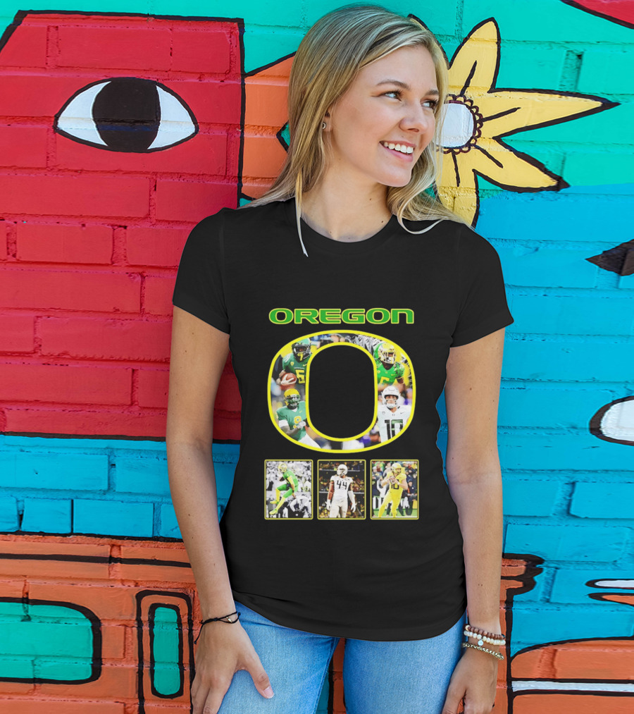 Oregon Ducks Football Players Collage NCAA Team Spirit T-Shirt