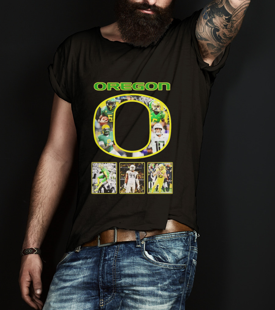 Oregon Ducks Football Players Collage NCAA Team Spirit T-Shirt