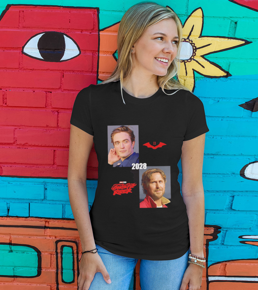 The Batman 2 2028 Marvel Studios Ghost Rider Robert Pattinson Ryan Gosling T-Shirt