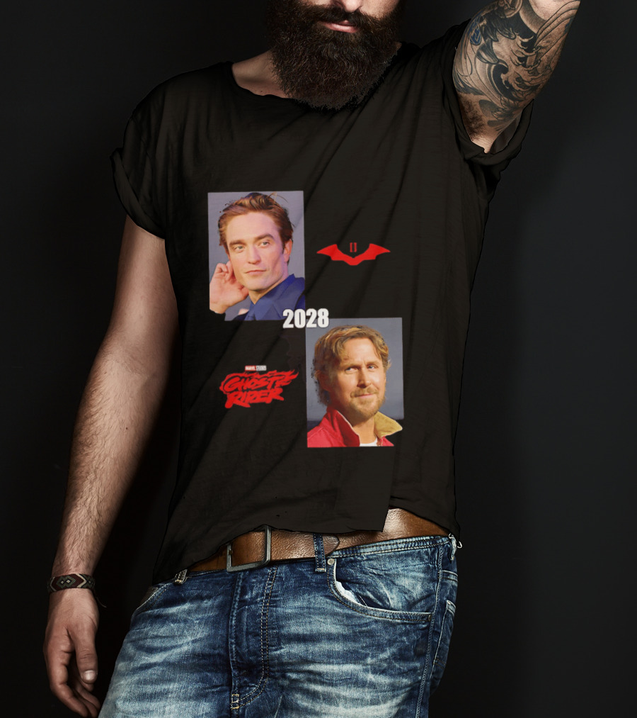 The Batman 2 2028 Marvel Studios Ghost Rider Robert Pattinson Ryan Gosling T-Shirt