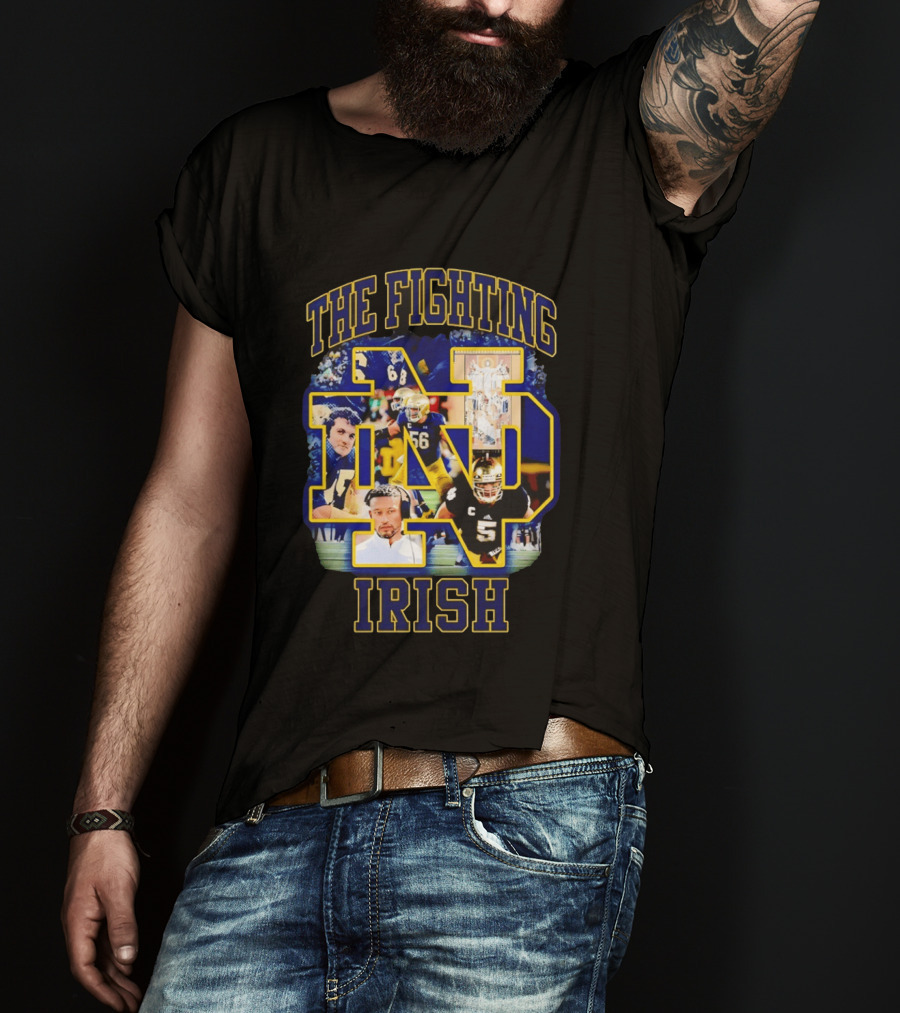 The Fighting Irish Notre Dame Collage With Marcus Freeman Players T-Shirt