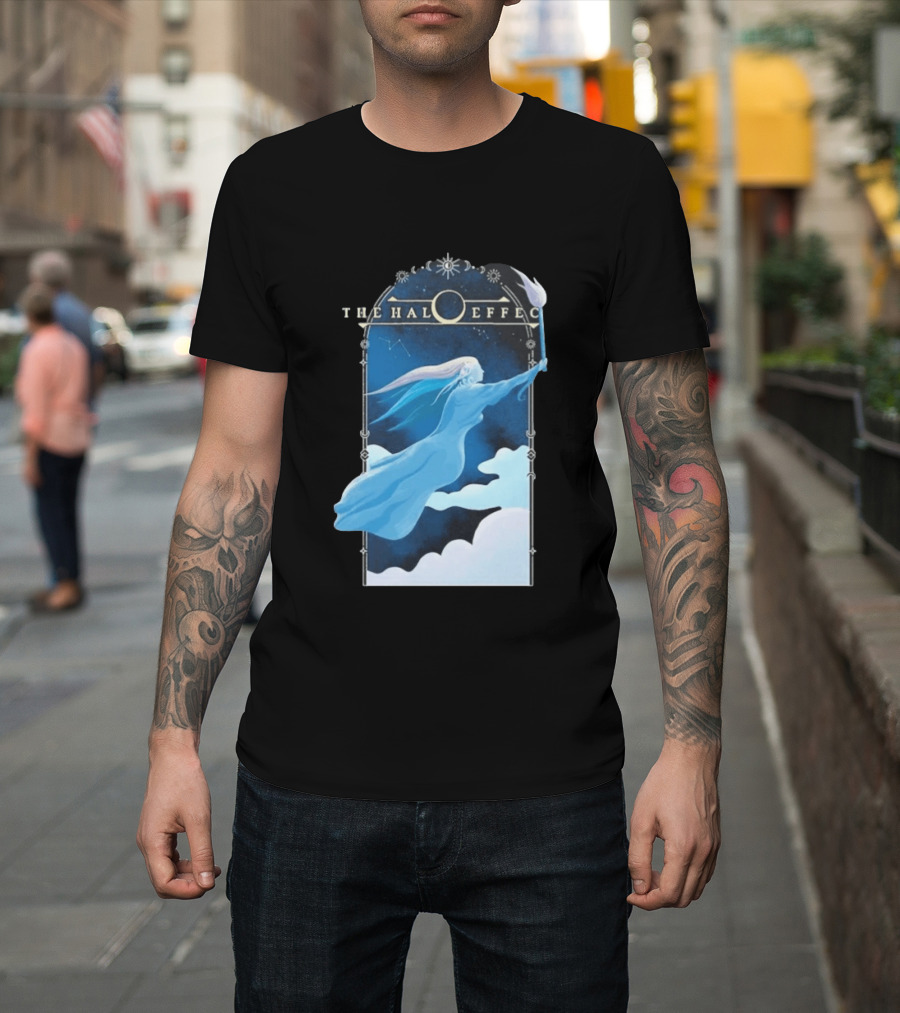 The Halo Effect Blue Lady Ethereal Night Sky Celestial T-Shirt