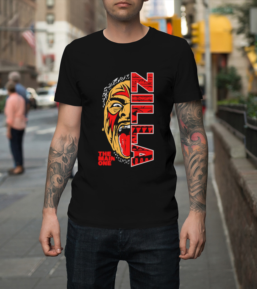 The Main One Zilla Tribal Wrestling Face T-Shirt