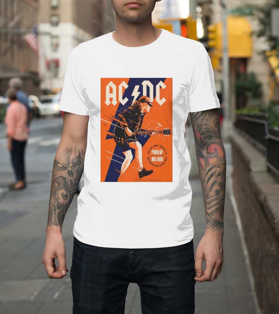 ACDC PWR UP Mile High Denver July 28 2026 Empower Field Event T-Shirt