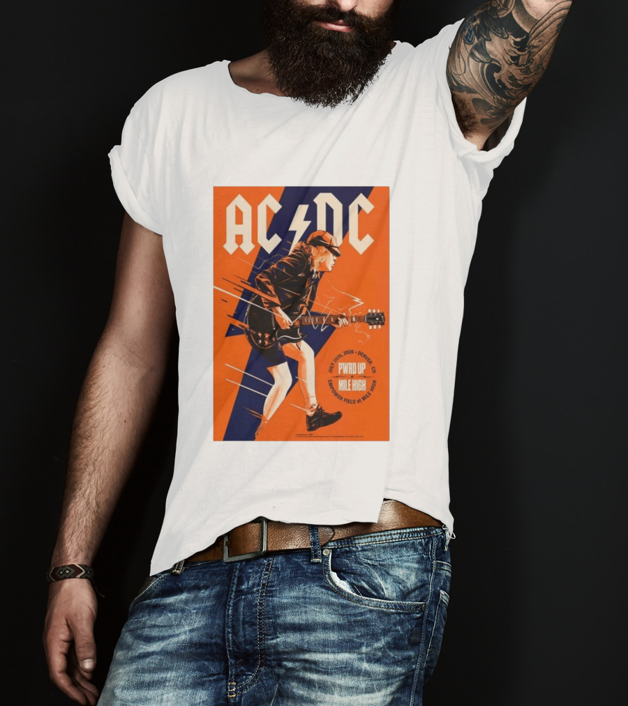ACDC PWR UP Mile High Denver July 28 2026 Empower Field Event T-Shirt