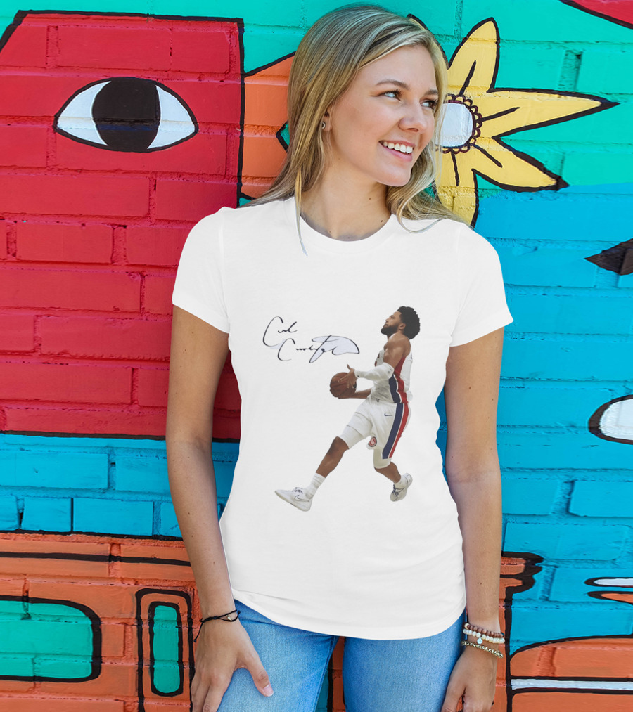 Cade Cunningham Autographed Windmill Dunk Detroit Basketball T-Shirt