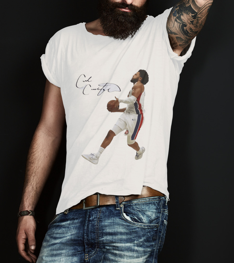 Cade Cunningham Autographed Windmill Dunk Detroit Basketball T-Shirt