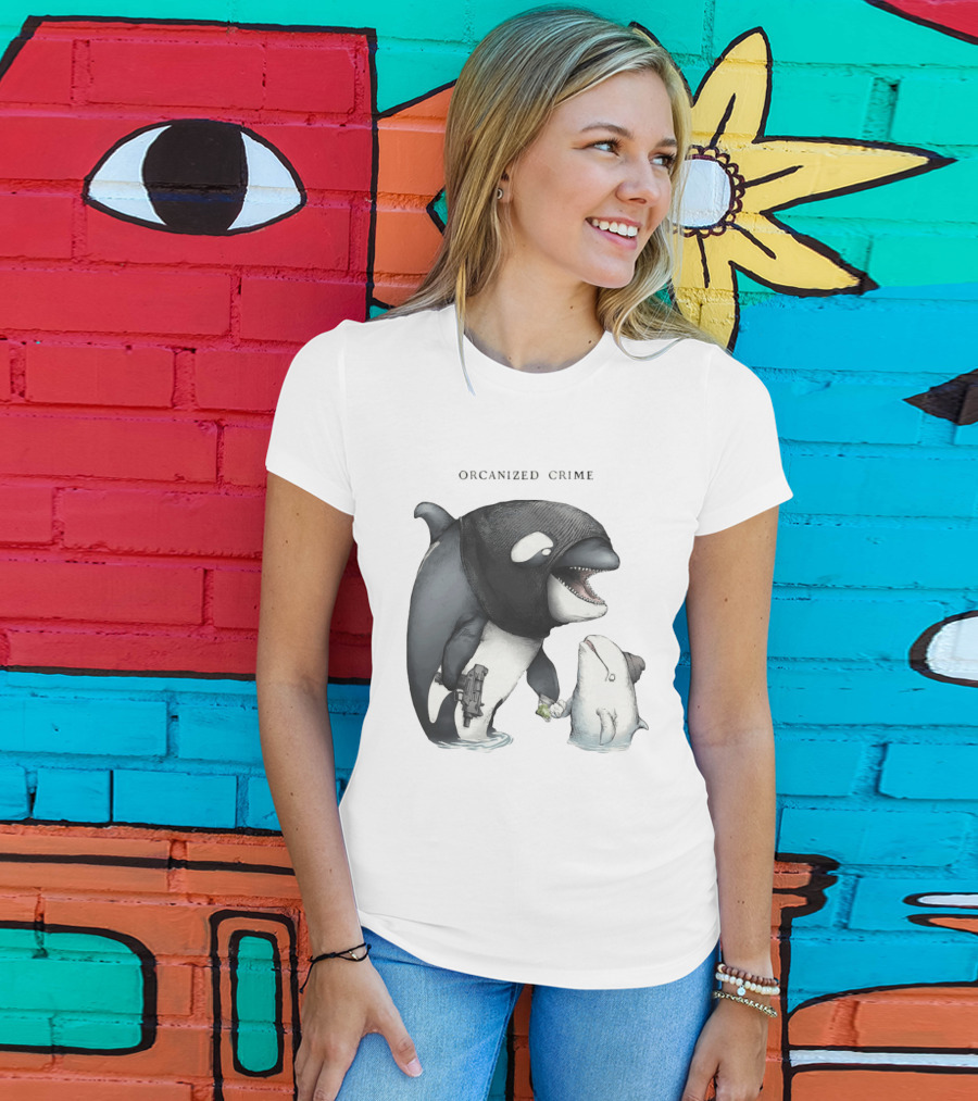 Orcanized Crime Dolphin 2026 Gun And Fish Transaction T-Shirt
