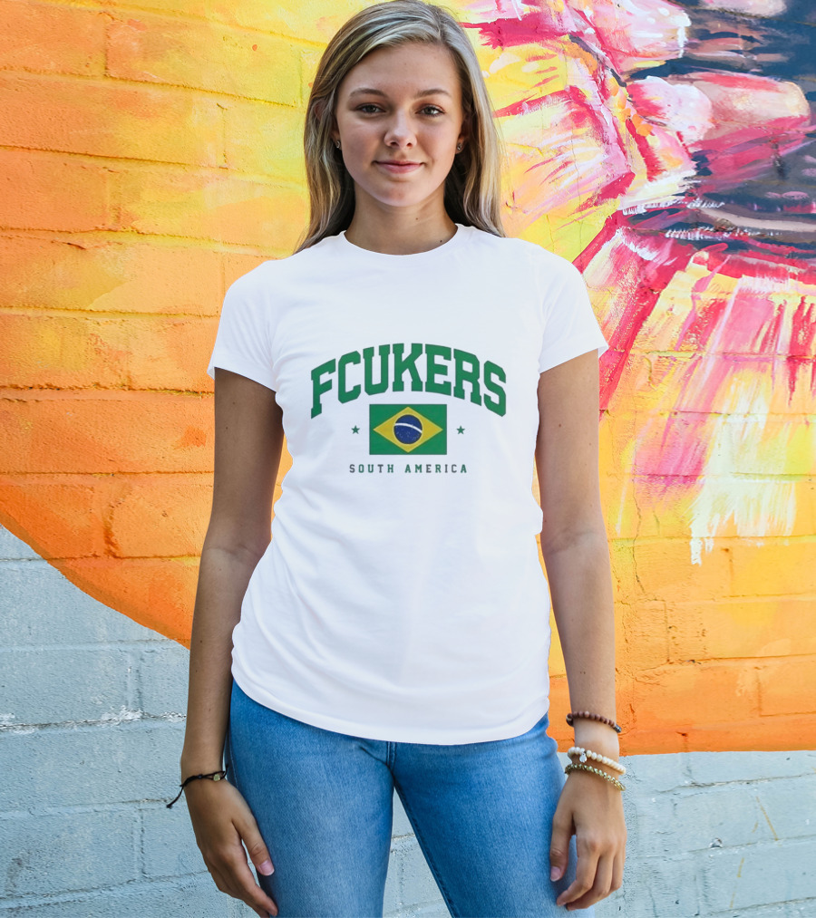 FCUKERS Brasil South America Brazil Flag T-Shirt