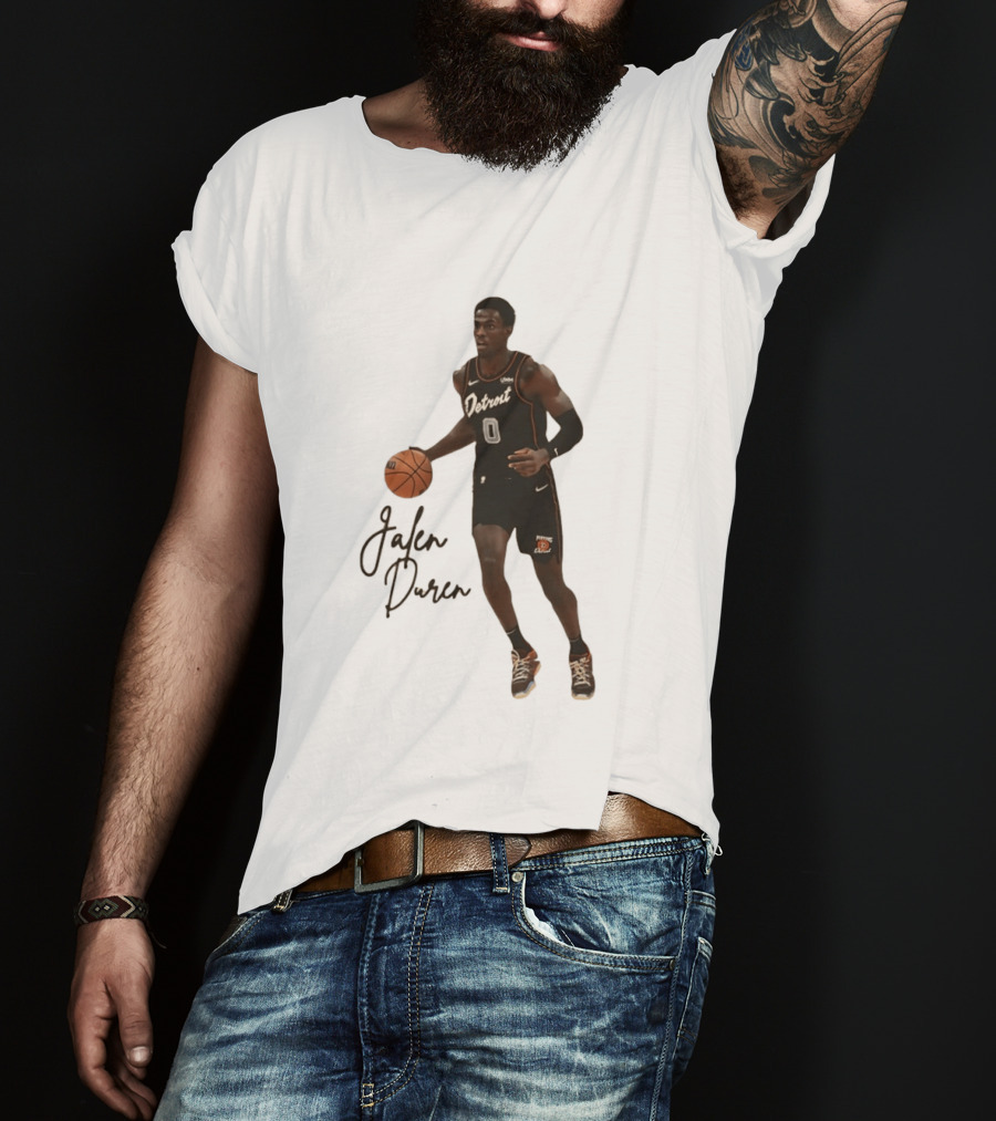 Jalen Duren Detroit Pistons Basketball Player Number 0 T-Shirt