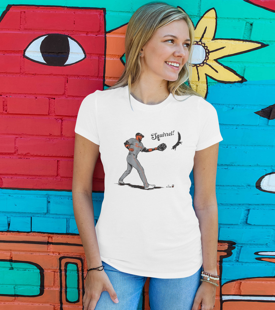 Leody Taveras Squirrel Baseball Playful Catch Moment T-Shirt
