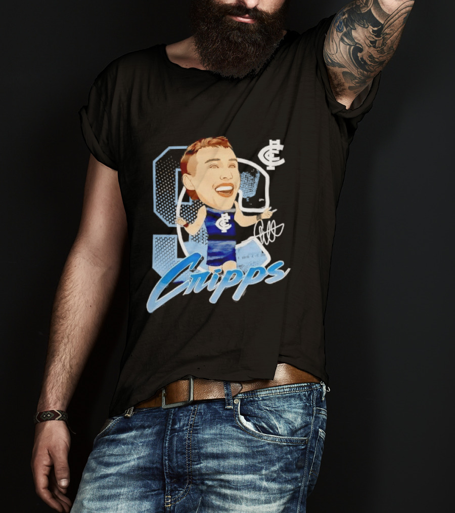 Carlton FC Patrick Cripps Caricature With Signature T-Shirt