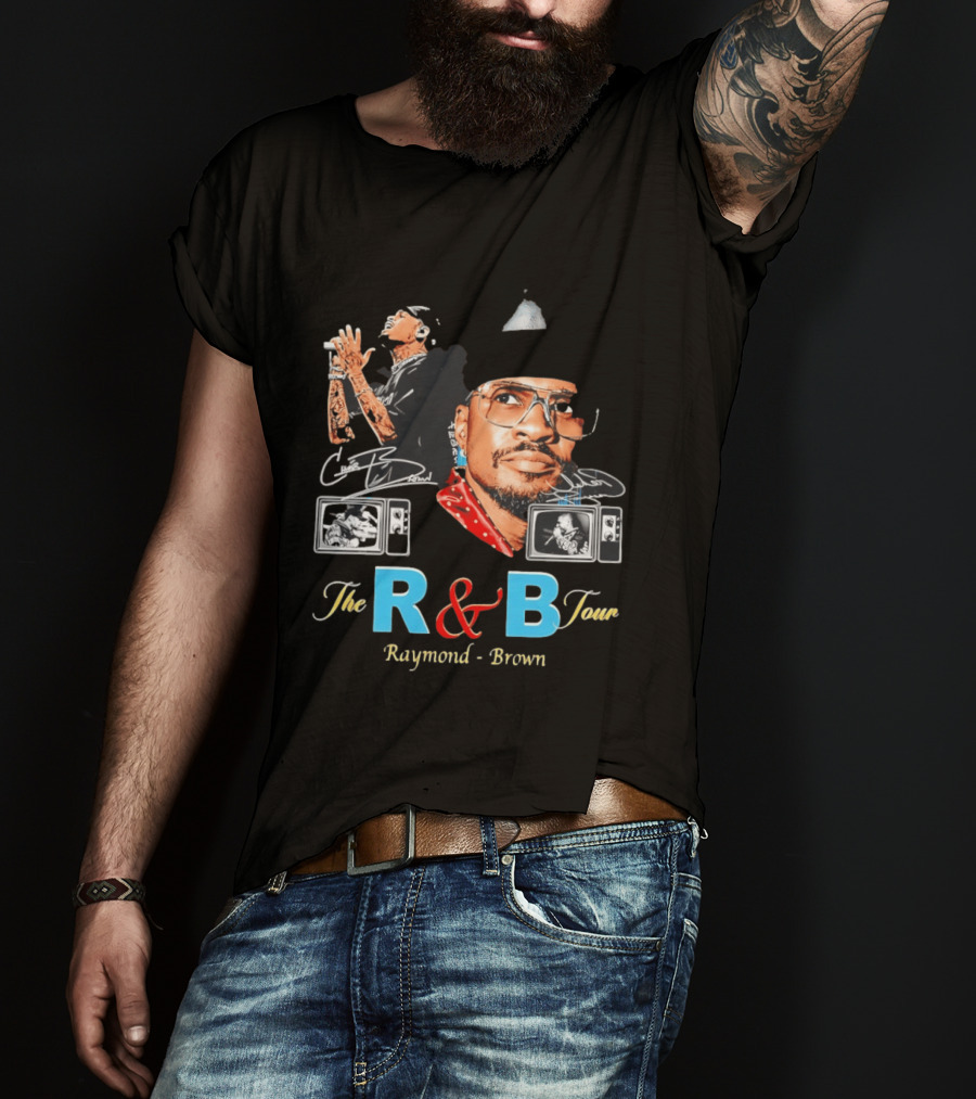 The R&B Tour Chris Brown Usher Raymond Vintage Style Concert T-Shirt