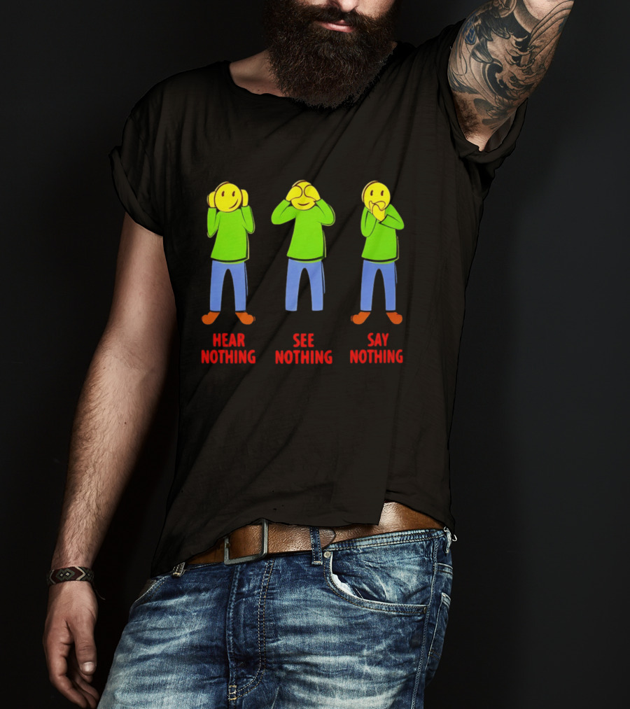 Hear Nothing See Nothing Say Nothing Emoji Characters T-Shirt
