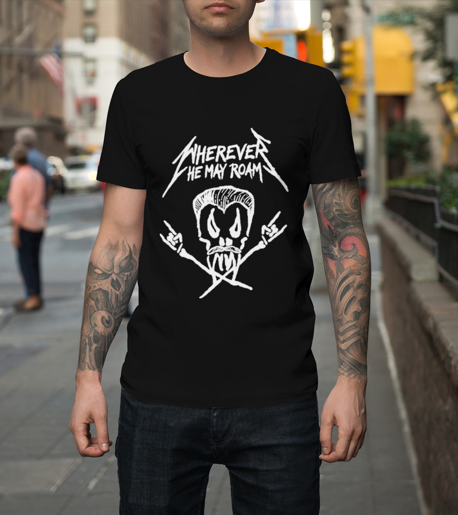 CM Punk Wherever He May Roam Skull And Crossbones T-Shirt