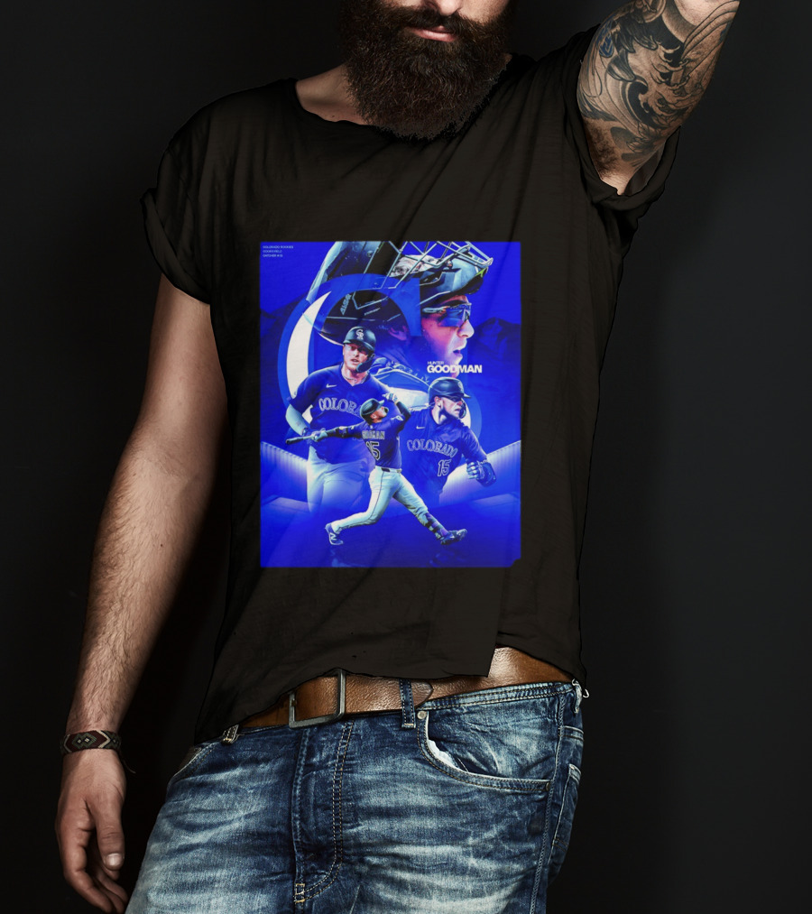 Colorado Rockies Hunter Goodman Catcher Number 15 T-Shirt