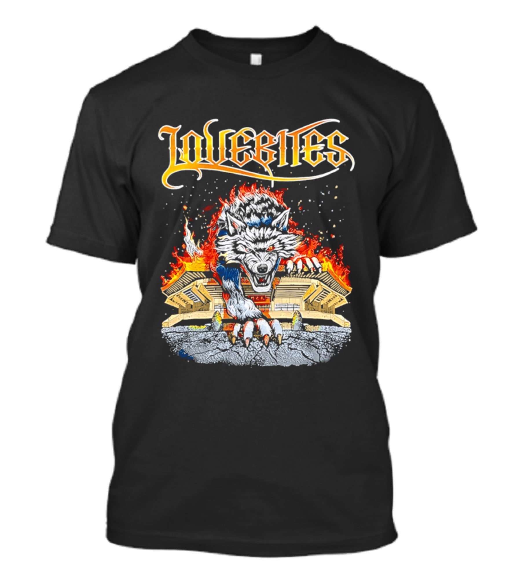 Lovebites Wolf Flames Building T-Shirt