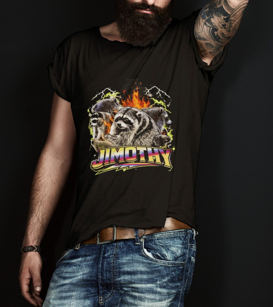Jimothy Raccoon Fire Lightning Bootleg T-Shirt