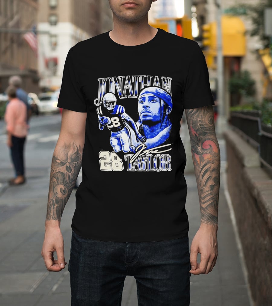 Jonathan Taylor 28 Indianapolis Colts Football NFL Bootleg T-Shirt