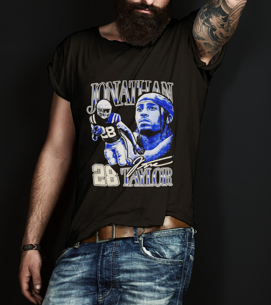 Jonathan Taylor 28 Indianapolis Colts Football NFL Bootleg T-Shirt