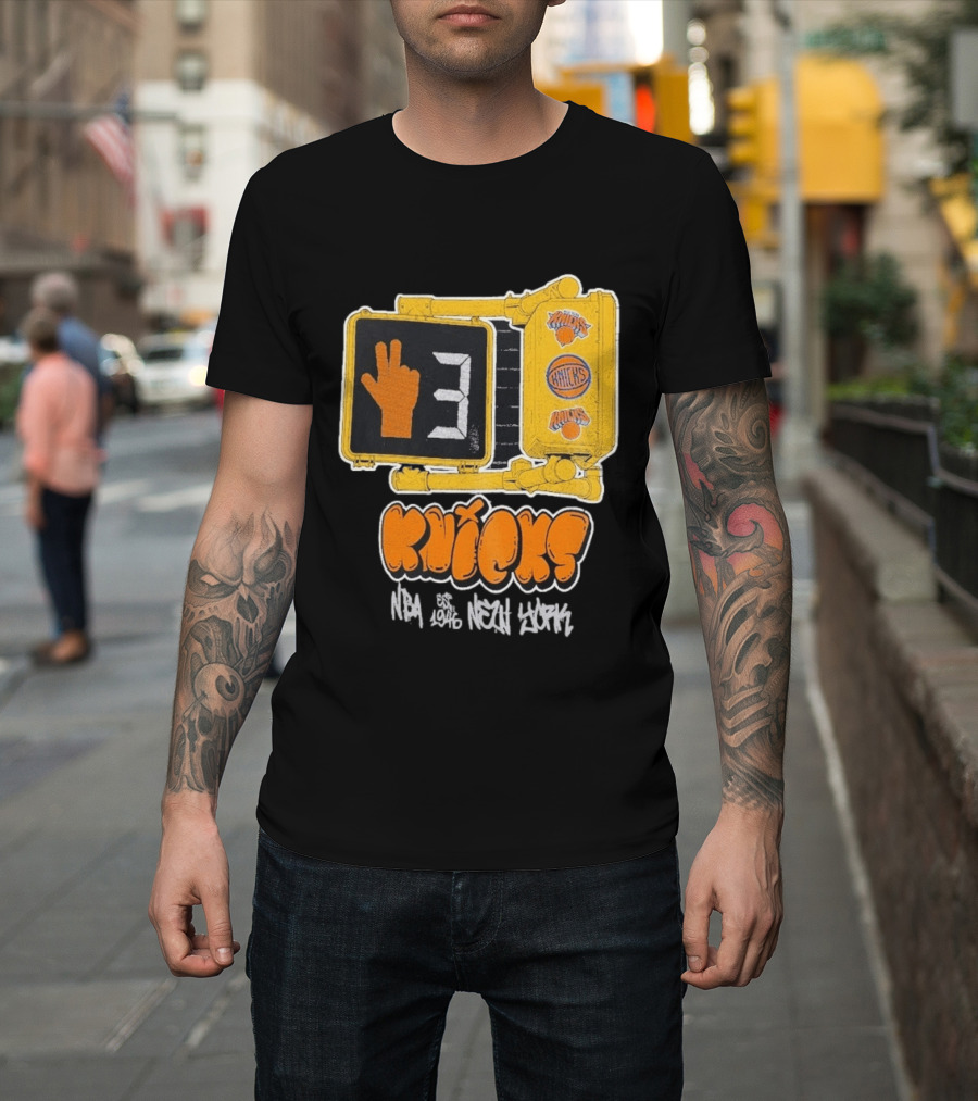 Knicks NBA Street Style Hand Sign Look B4 Crossing T-Shirt