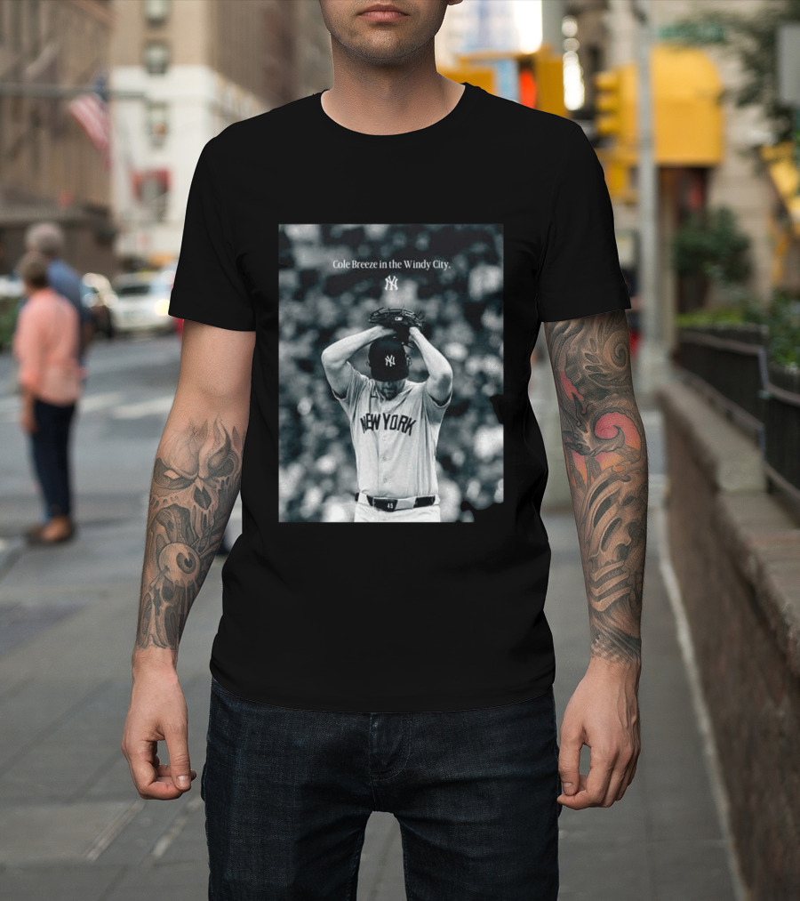 New York Yankees Cole Breeze Pitching Moment In The Windy City T-Shirt