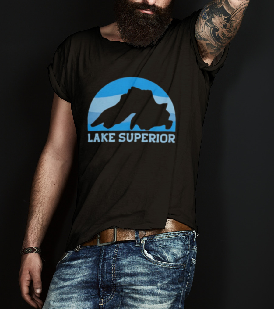 Lake Superior Blue Silhouette Arch T-Shirt