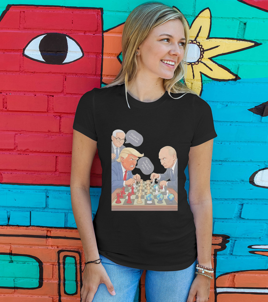 Political Chess Game Trump Putin World Leaders Cartoon T-Shirt